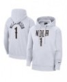 Men's Zion Williamson White New Orleans Pelicans 2021/22 City Edition Name and Number Pullover Hoodie $34.31 Sweatshirt