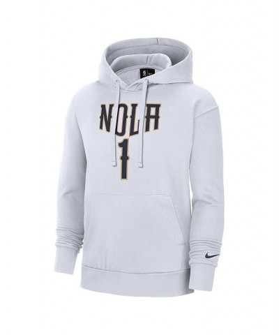 Men's Zion Williamson White New Orleans Pelicans 2021/22 City Edition Name and Number Pullover Hoodie $34.31 Sweatshirt