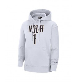 Men's Zion Williamson White New Orleans Pelicans 2021/22 City Edition Name and Number Pullover Hoodie $34.31 Sweatshirt