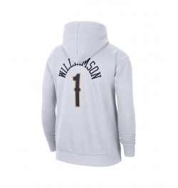 Men's Zion Williamson White New Orleans Pelicans 2021/22 City Edition Name and Number Pullover Hoodie $34.31 Sweatshirt