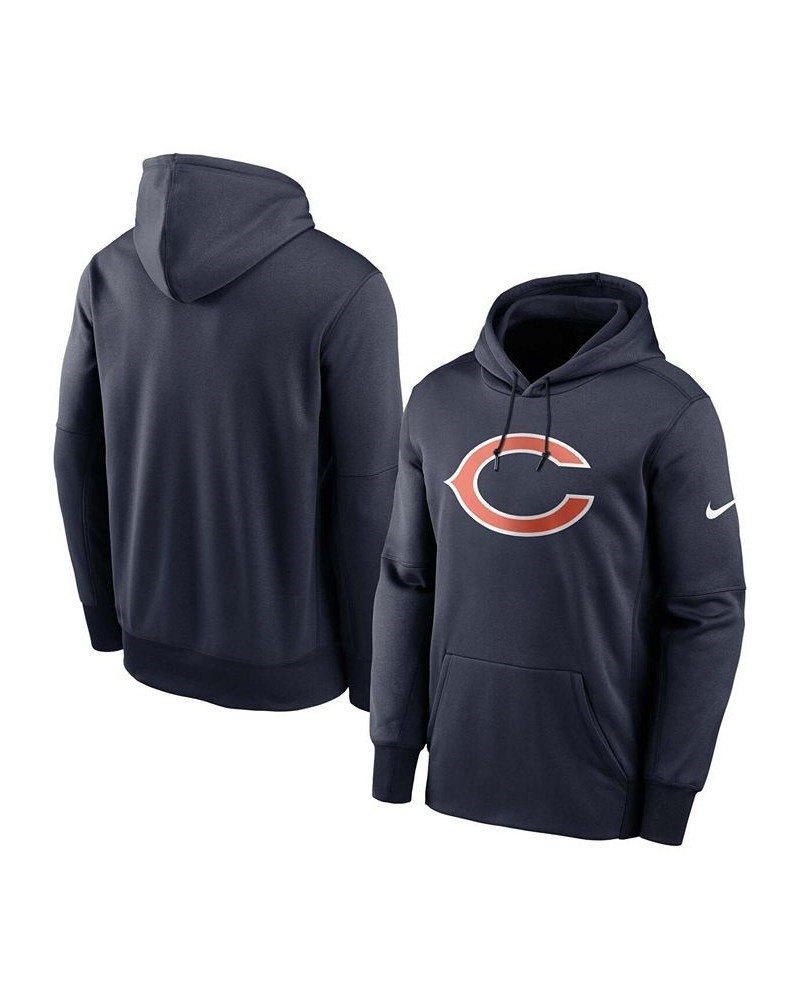 Men's Big and Tall Navy Chicago Bears Fan Gear Primary Logo Therma Performance Pullover Hoodie $29.70 Sweatshirt