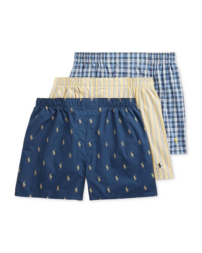 Men's 3-Pk. Classic Woven Cotton Boxers Rustic Navy / Summer Stripe / Sag Harbor $26.40 Underwear