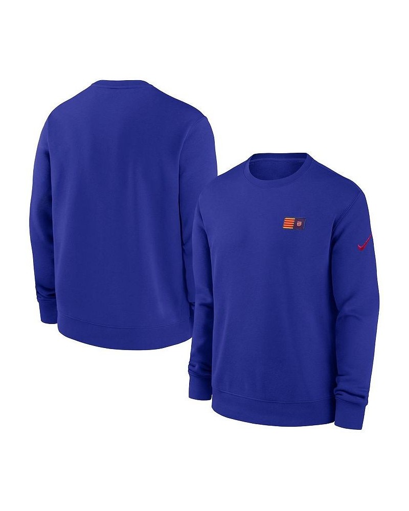 Men's Blue Barcelona Club Fleece Pullover Sweatshirt $31.50 Sweatshirt