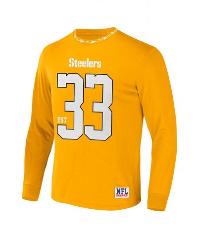 Men's NFL X Staple Yellow Pittsburgh Steelers Core Long Sleeve Jersey Style T-shirt $23.96 T-Shirts