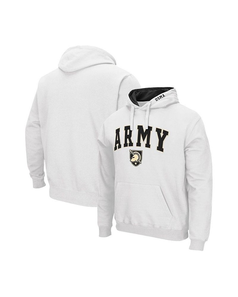 Men's White Army Black Knights Arch and Logo 3.0 Pullover Hoodie $27.25 Sweatshirt