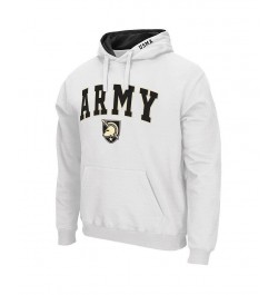 Men's White Army Black Knights Arch and Logo 3.0 Pullover Hoodie $27.25 Sweatshirt